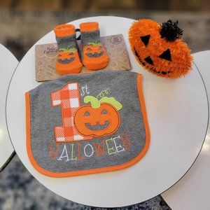 Baby's 1st Halloween Bib and Bootie Set 0-6M